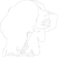 Brittany Spaniel  outline silhouette vector