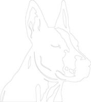 Bull Terrier  outline silhouette vector