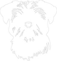 Brussels Griffon  outline silhouette vector