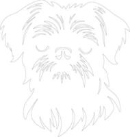 Brussels Griffon  outline silhouette vector