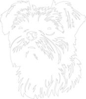 Brussels Griffon  outline silhouette vector
