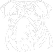 Bulldog  outline silhouette vector