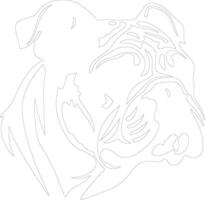 bulldog outline silhouette vector