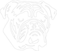 Bulldog  outline silhouette vector