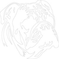 Bulldog  outline silhouette vector