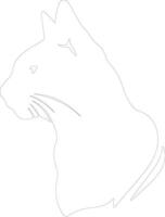 Burmilla Cat  outline silhouette vector