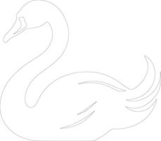 negro cisne contorno silueta vector