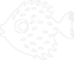 blowfish  outline silhouette vector