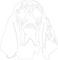 Bloodhound  outline silhouette vector