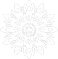 AI generated Indian blanket  outline silhouette vector