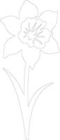 AI generated daffodil  outline silhouette vector