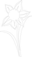 AI generated daffodil  outline silhouette vector