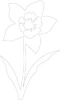 AI generated daffodil  outline silhouette vector