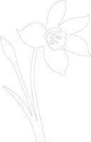 AI generated daffodil  outline silhouette vector