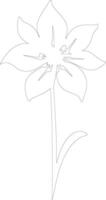 AI generated daffodil  outline silhouette vector