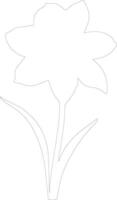 AI generated daffodil  outline silhouette vector