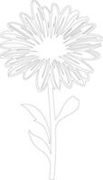 AI generated daisy  outline silhouette vector