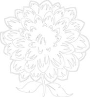 AI generated dahlia  outline silhouette vector
