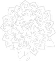 AI generated dahlia  outline silhouette vector