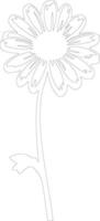 AI generated daisy  outline silhouette vector