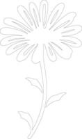 AI generated daisy  outline silhouette vector