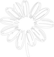 AI generated daisy  outline silhouette vector