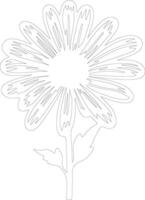 AI generated daisy  outline silhouette vector