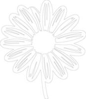 AI generated daisy  outline silhouette vector