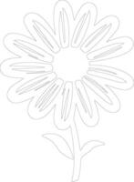 AI generated daisy  outline silhouette vector