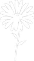 AI generated daisy  outline silhouette vector