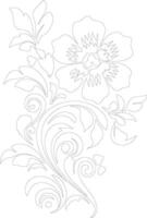 AI generated flower  outline silhouette vector