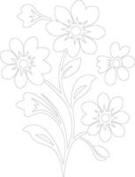 AI generated floret  outline silhouette vector