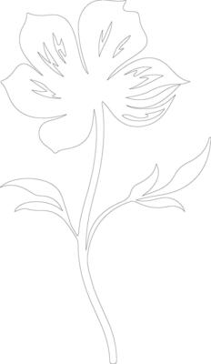 AI generated flower  outline silhouette