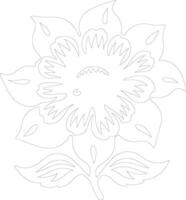 AI generated flower  outline silhouette vector