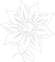 AI generated flower  outline silhouette vector