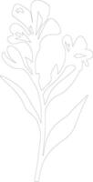 AI generated freesia  outline silhouette vector