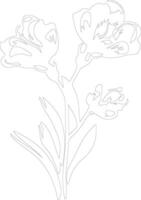 AI generated freesia  outline silhouette vector