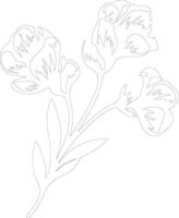 AI generated freesia  outline silhouette vector