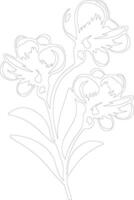 AI generated freesia  outline silhouette vector