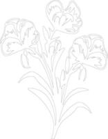 AI generated freesia  outline silhouette vector