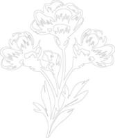 AI generated freesia  outline silhouette vector