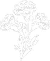 AI generated freesia  outline silhouette vector