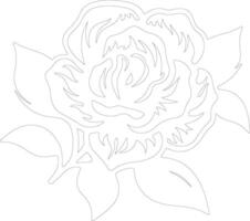 AI generated gardenia  outline silhouette vector