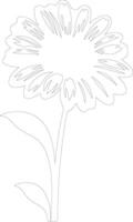 ai generado gerbera margarita contorno silueta vector