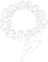 AI generated gerbera daisy  outline silhouette vector