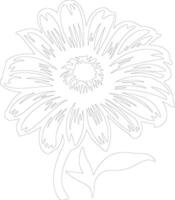 AI generated gerbera daisy  outline silhouette vector