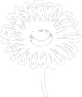 AI generated gerbera daisy  outline silhouette vector