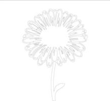 AI generated gerbera daisy  outline silhouette vector