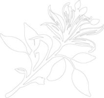 AI generated honeysuckle  outline silhouette vector