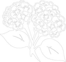 ai generado hortensia contorno silueta vector